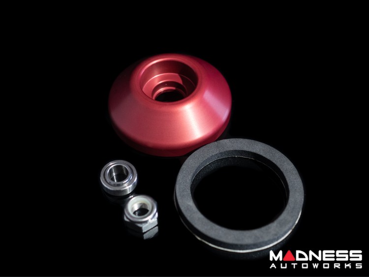 FIAT 500 Strut Top Mount Assembly Kit Upgraded Replacement Red Anodized